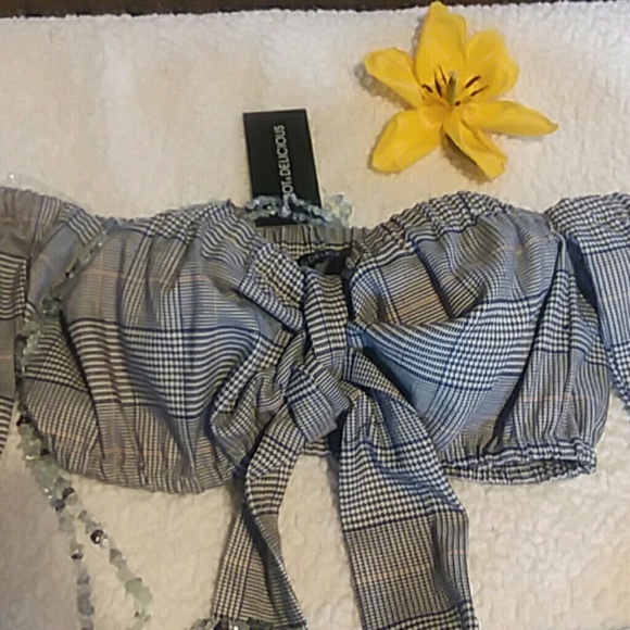 Hot & Delicious Crop Top Plaid Houndstooth - Picture 7 of 8